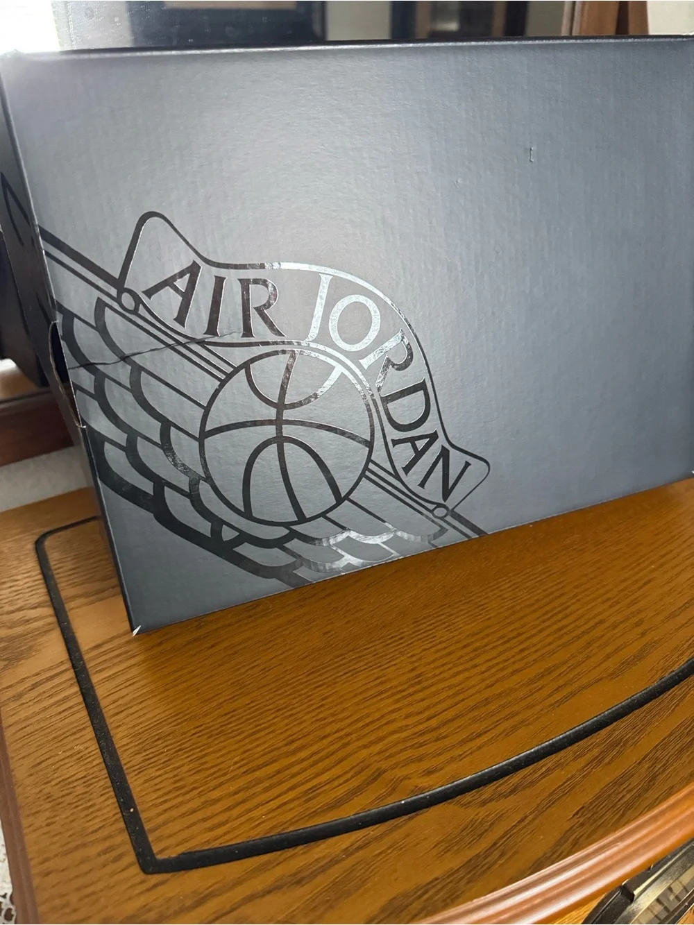 Jordan Black & Silver Air Jordan Wing Logo Box Art